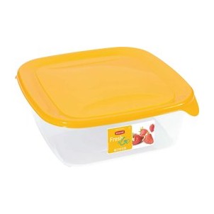Boxă pătrată cu capac galben FRESH&GO 1,7 L 