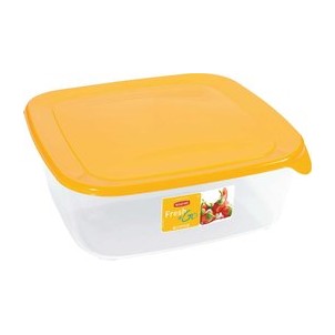 Boxă pătrată cu capac galben FRESH&GO 2,9 L 