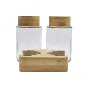 Set recipiente pe suport sare&piper NATURALIST SPICE 2x100 ml 