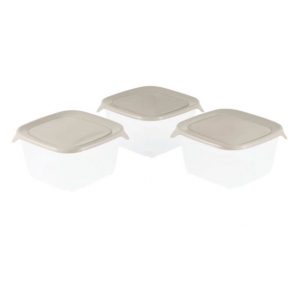 Set boxe cu capac FRESH&GO 1,2 L, 3 bucăți, bej