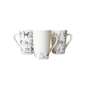 Cană ANIMALE DOMESTICE 385 ml, albă