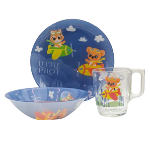 Set veselă pentru copii LITTLE PILOT 3 piese 