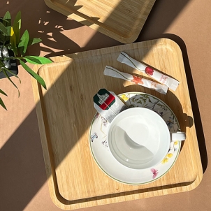 Platou patrat BAMBUS 25 cm