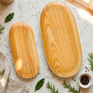 Platou oval WOODEN 31x15x1,5 cm 