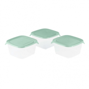 Set boxe cu capac FRESH&GO 1,2 L, 3 bucăți, verde