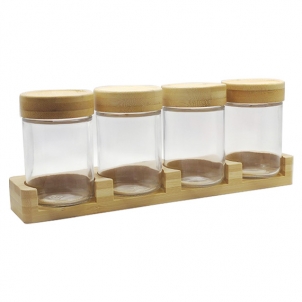Set recipiente condimente pe suport NATURALIST SPICE 4x200 ml 