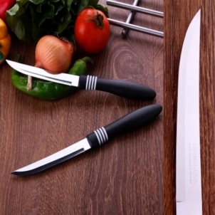 Set 2 cuțite pentru steak lamă netedă COR&COR 12,5 cm, negru