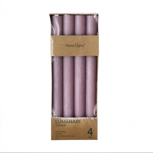 Set lumânări LIVING GREEN 24,5 cm, 4 bucăți, roz 