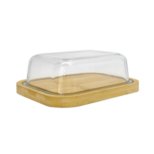 Untieră cu capac din sticlă BAMBUS 19x15x6 cm