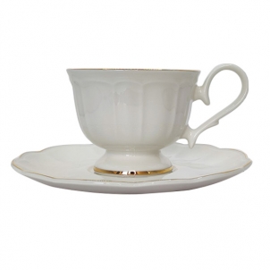 Cană pe suport cu farfurioară RETRO RITZ GOLD 200 ml