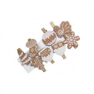 Set decor Craciun BISCUITI Clesti 5 cm, 12 bucăți