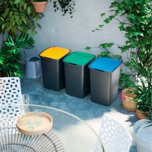 Coș pentru reciclare KORAL 47 L, negru/albastru